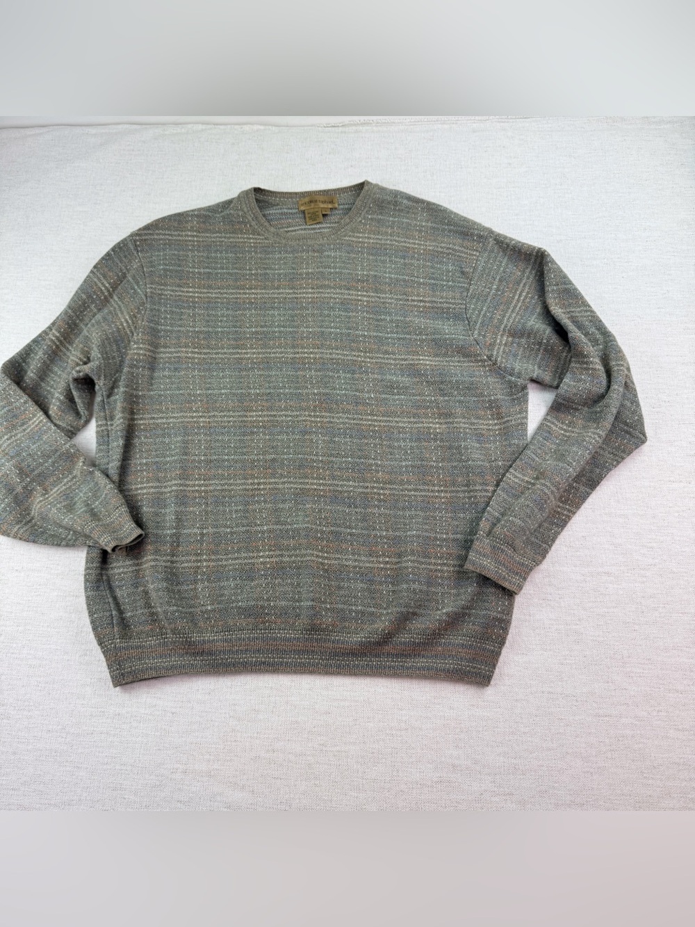 Tricots St Raphael Men's size L Crewneck Sweater long sleeve heather  green